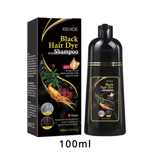 100Ml/500Ml Hair Dye Shampoo 3In1 Darkening Hairs Instant Gray to Black Polygonum Multiflorum Natural Coloing Cover for Women